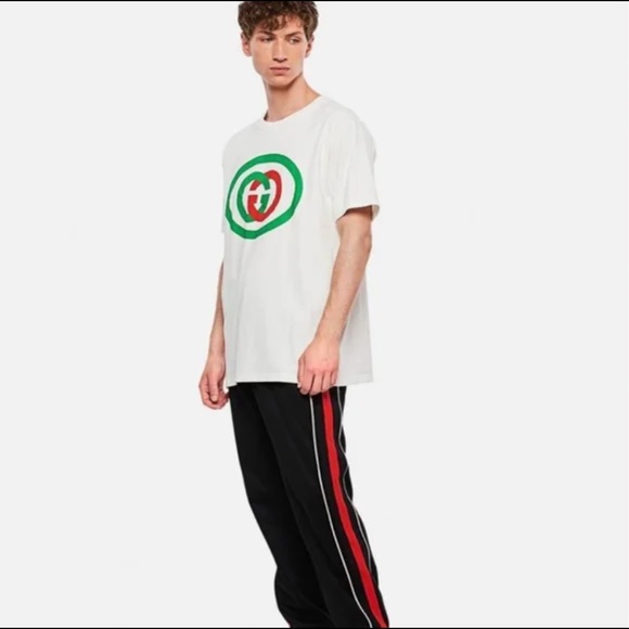 Gucci Interlocking GG Logo Oversized Cotton Graphic Tee Shirt Size Extra Small - Picture 13 of 16